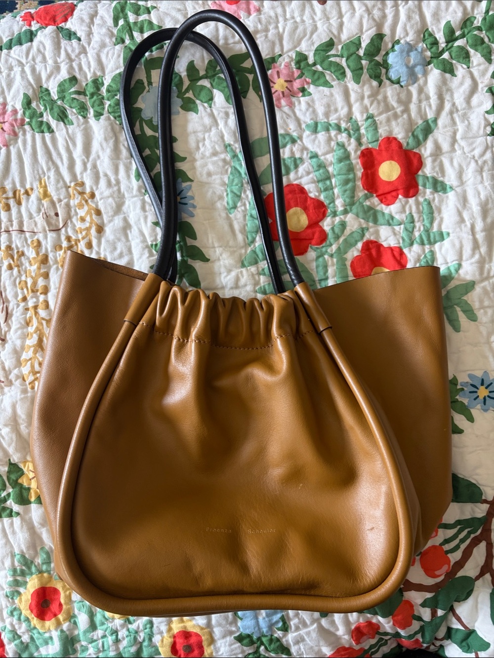 Proenza Schouler Caramel Brown Leather Tote with Black Handles